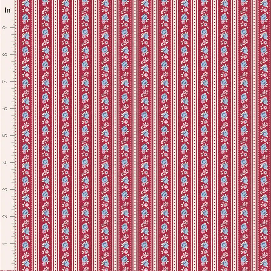PREORDER Village Life- Agnes- Tilda- 100693- Burgundy- Cotton Quilting Fabric- Lane to Grace- Ships OCT 2026