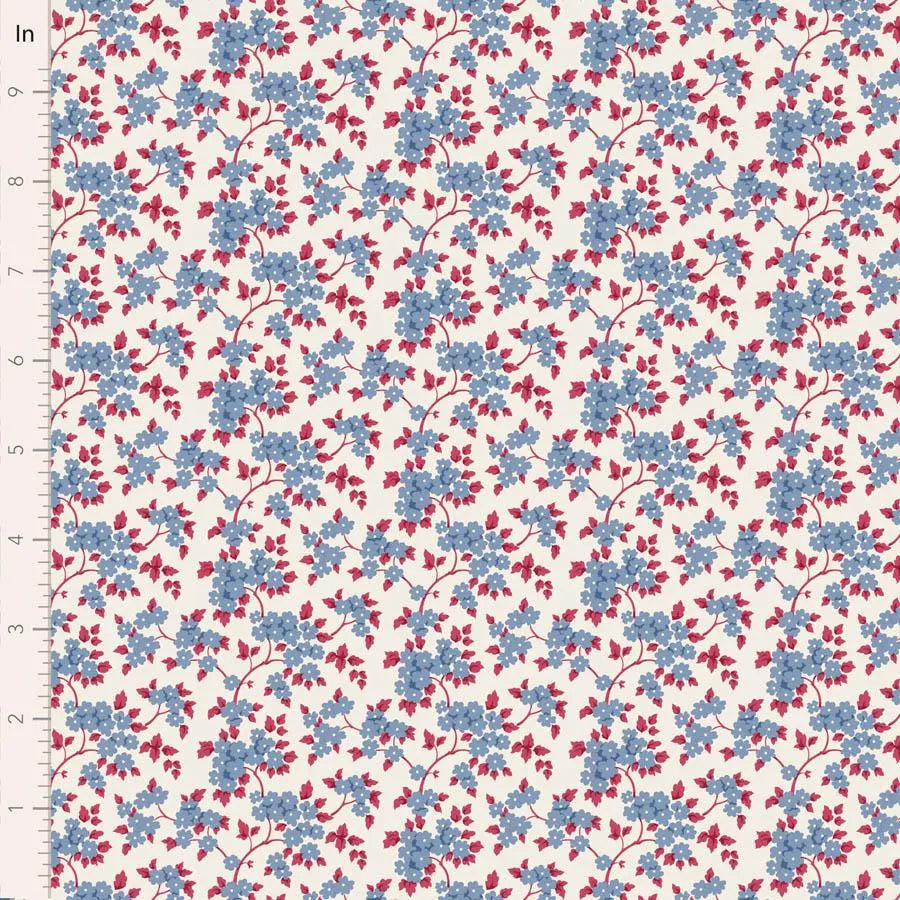 PREORDER Village Life- Ruth- Tilda- 100696- Blue- Cotton Quilting Fabric- Lane to Grace- Ships OCT 2026