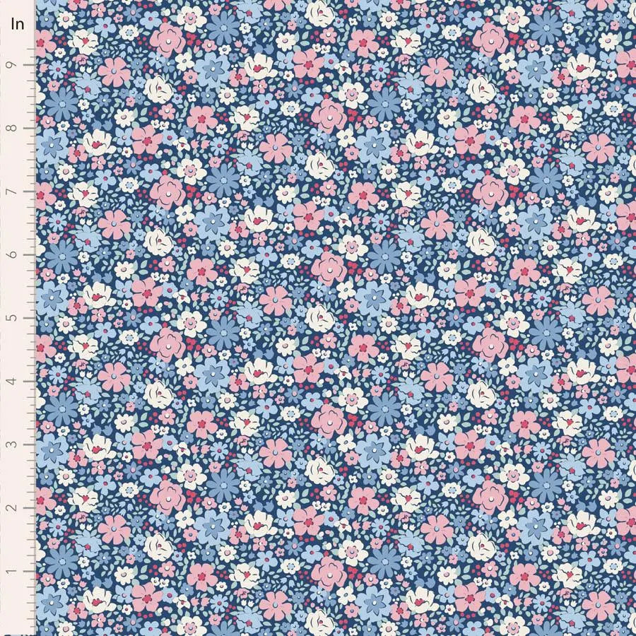 PREORDER Village Life- Esther- Tilda- 100699- Blue- Cotton Quilting Fabric- Lane to Grace- Ships OCT 2026