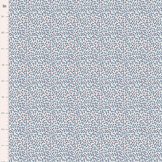 PREORDER Village Life Blenders- Lillian- Tilda- 110184- Blue- Cotton Quilting Fabric- Lane to Grace- Ships OCT 2026