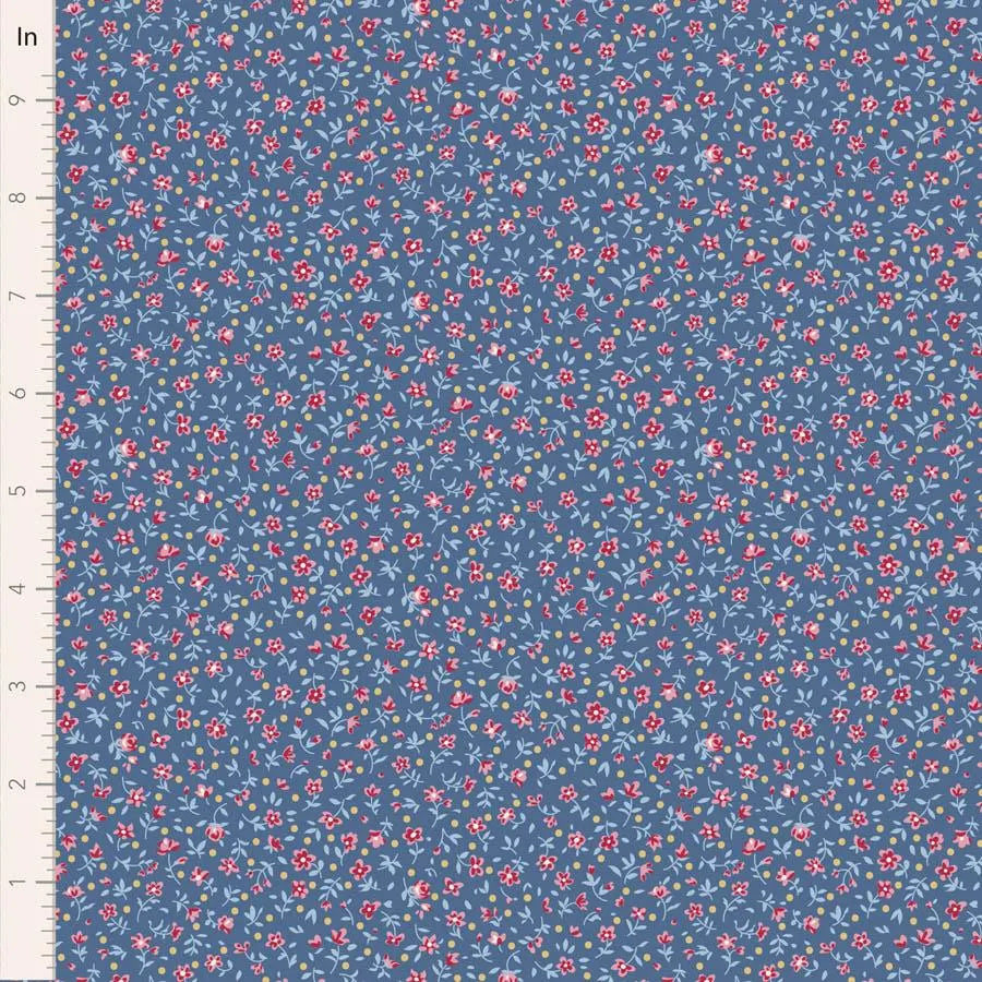 PREORDER Village Life Blenders- Mae- Tilda- 110185- Blue- Cotton Quilting Fabric- Lane to Grace- Ships OCT 2026