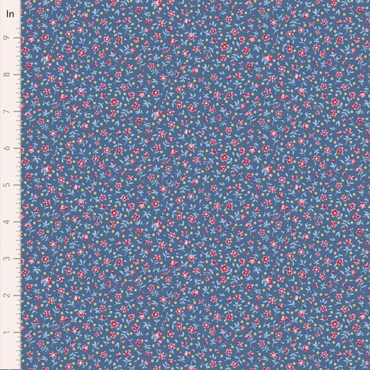 PREORDER Village Life Blenders- Mae- Tilda- 110185- Blue- Cotton Quilting Fabric- Lane to Grace- Ships OCT 2026