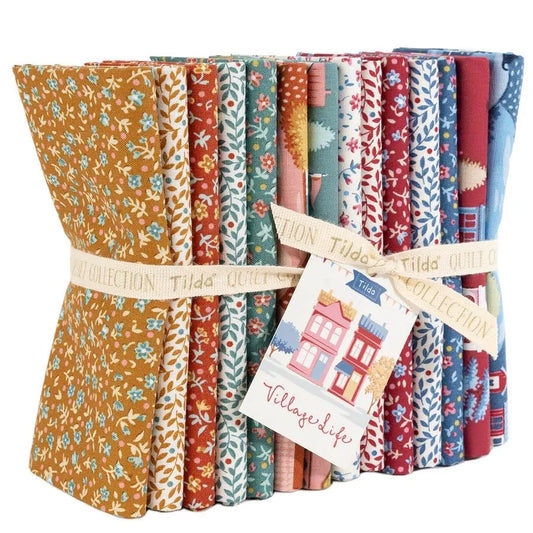 PREORDER- Village Life Blenders- Tilda- FQ Bundle (14 PC)- Cotton Quilting Fabric- Lane to Grace- Ships Oct 2026