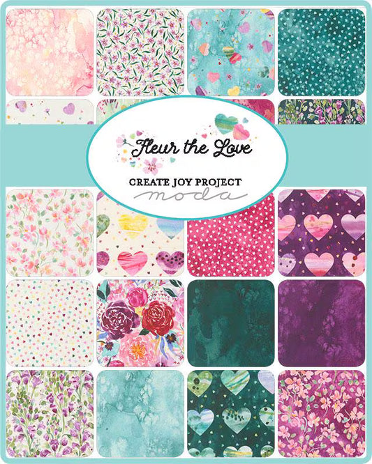 Fleur the Love by Create Joy Project- 10in. Layer Cake- 42PC-39880LC- Moda